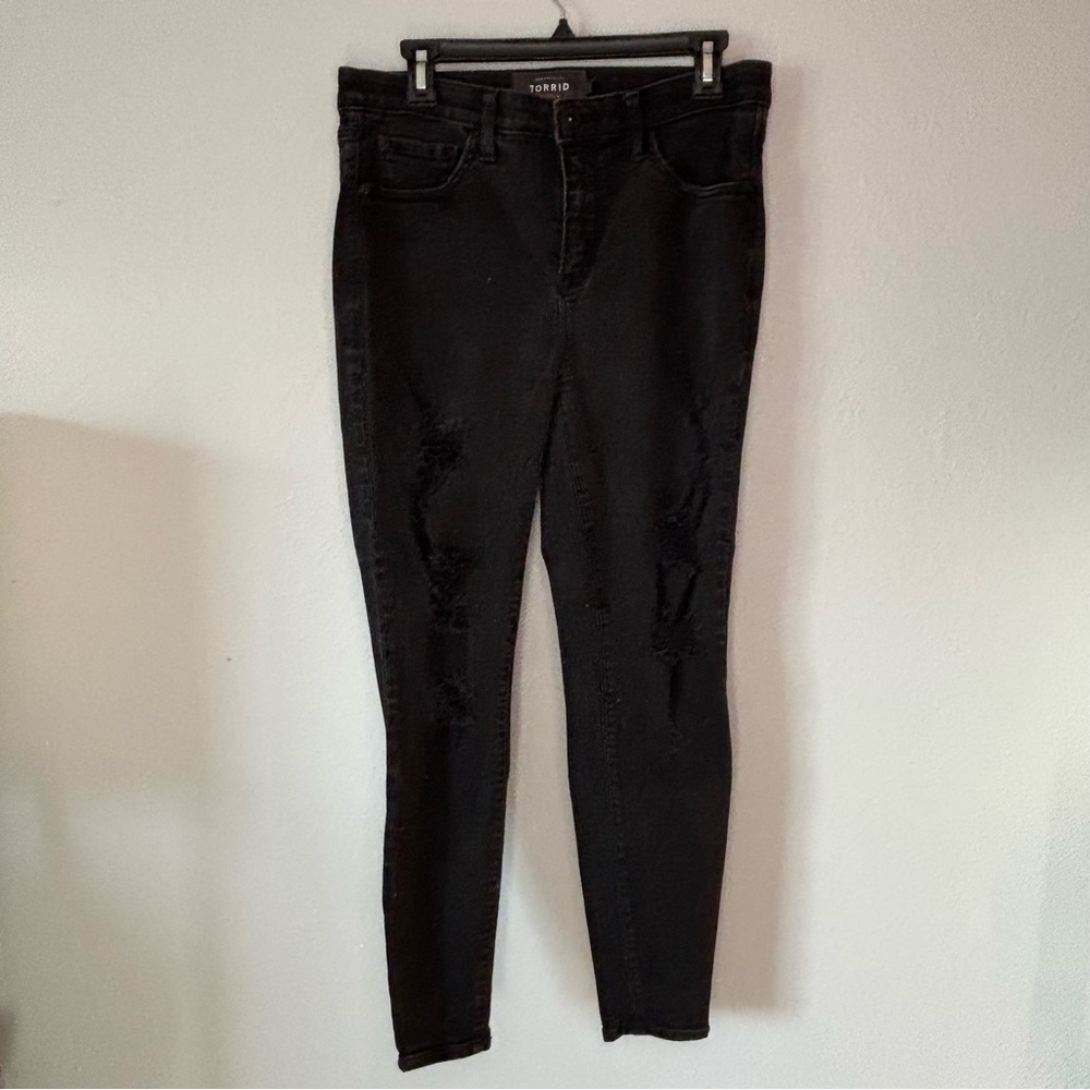 Torrid Black Distressed Skinny Jeans for Women